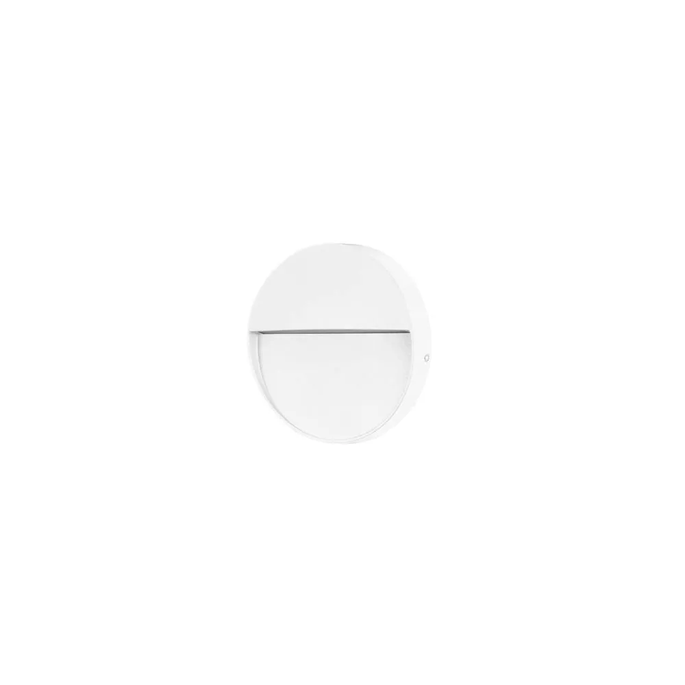 Netlighting Nod Round LED Outdoor Recessed Wall Lamp White Opal 3000K IP65