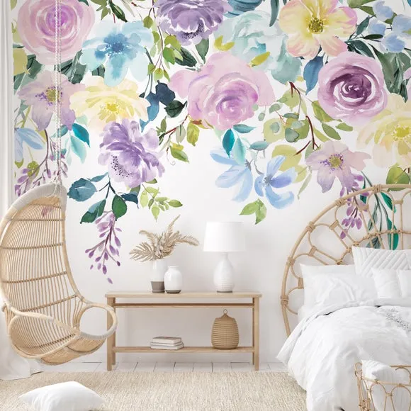 Watercolour Florals Wall Mural 1