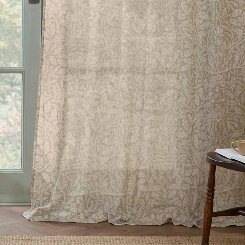 Morris & Co Acorn Sheer Curtain Panel in Cream 3