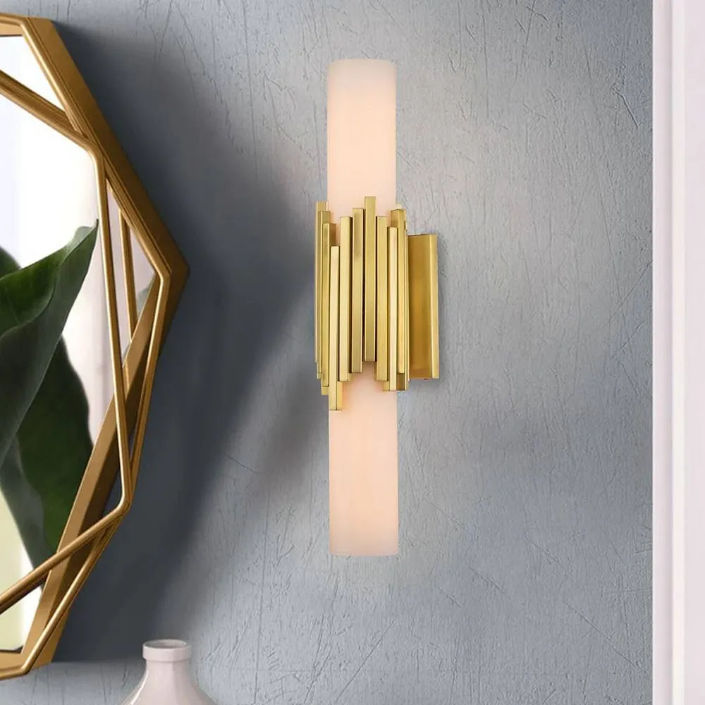 Netlighting Marvele Up & Down Wall Lamp Contemporary Aged Brass 3000K IP44 2x G9 in Gold 2