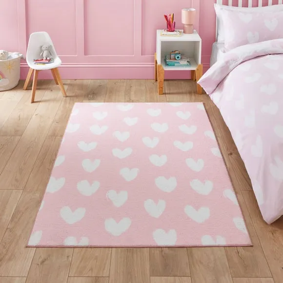 Catherine Lansfield Kids Hearts Rug