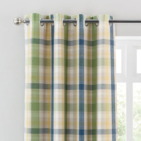 Kempton Check Eyelet Curtains 1