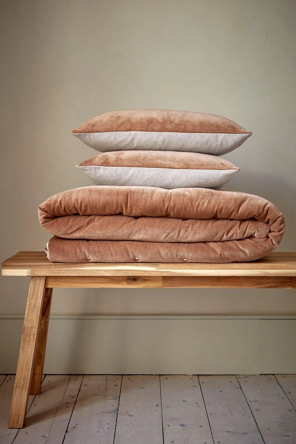 CHRISTY 'Jaipur' Quilted Velvet Throws in Terracotta
