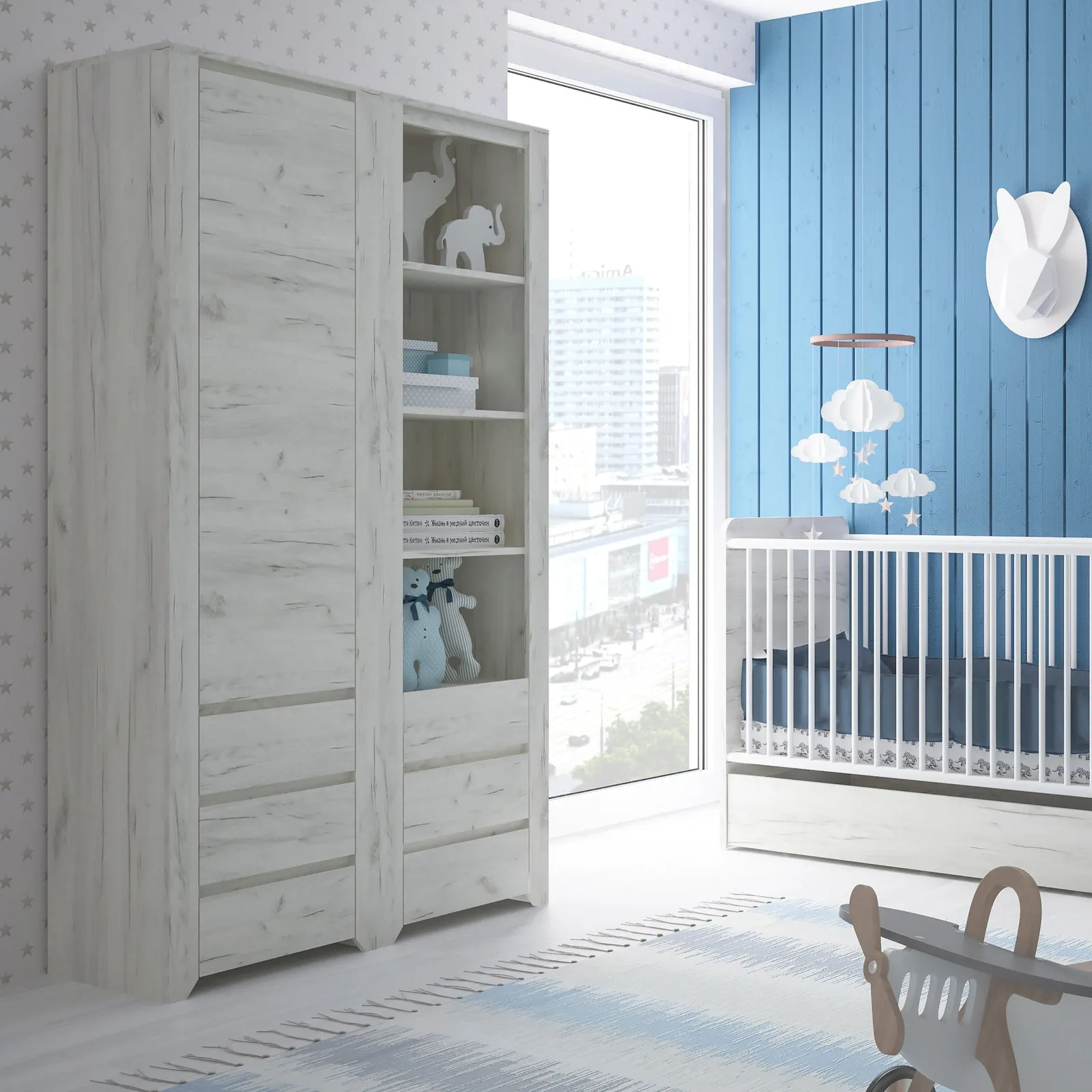 Furniture To Go Angel Tall Narrow One Door 3 Drawer Narrow Cupboard in White 4