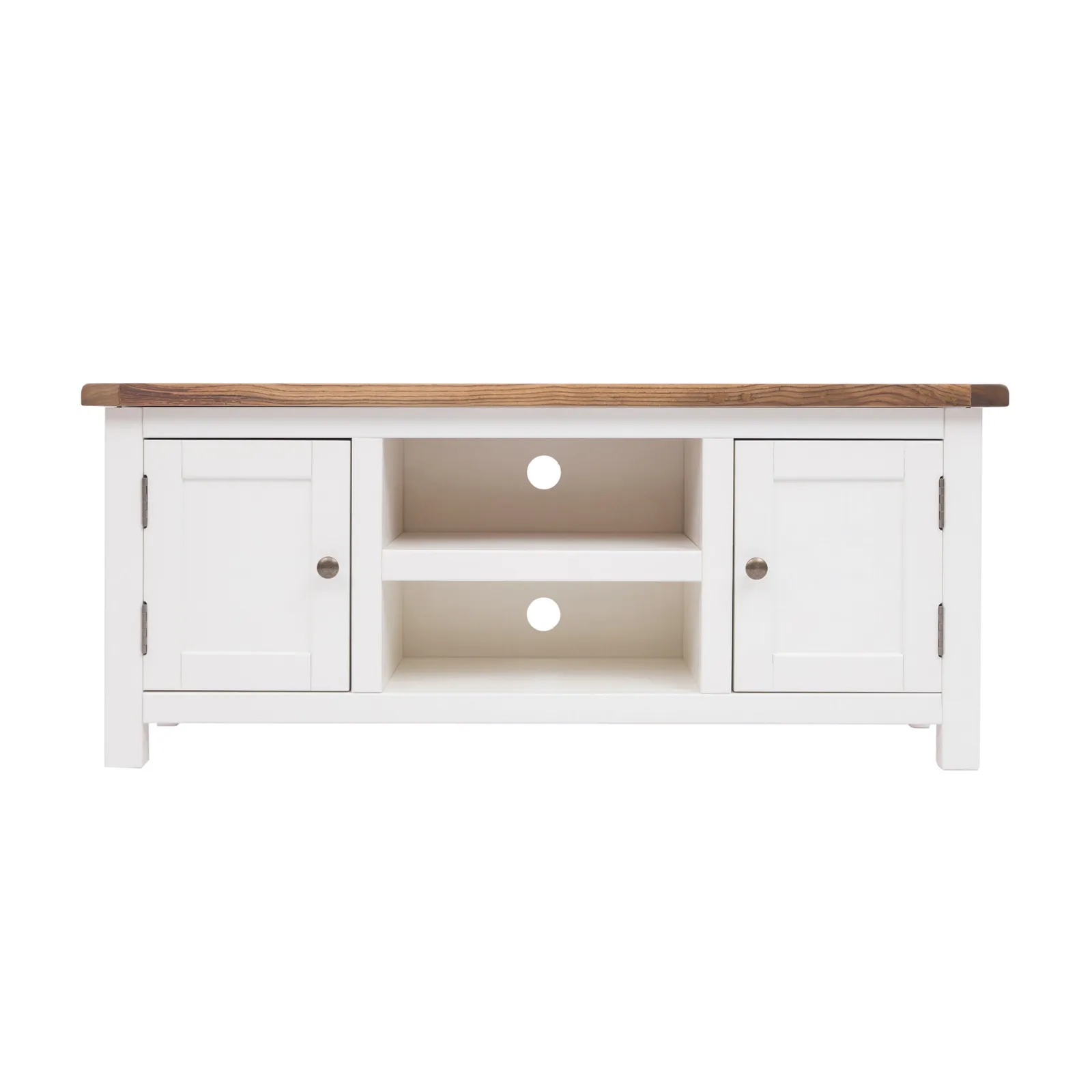 Cabinet Bits Lovere Off-White 2 Door TV Cabinet Brass Knob