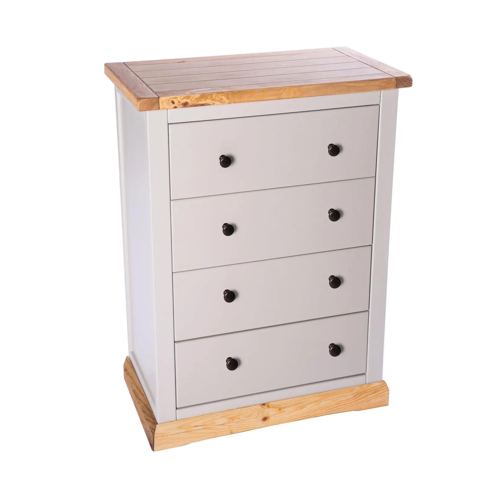 Cabinet Bits Bomporto 4 Drawer Chest of Drawers Brass Knob in Light Grey 3