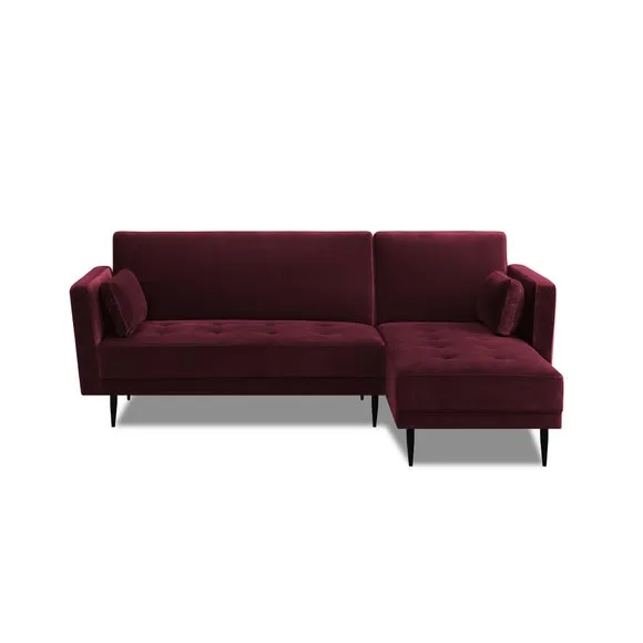 Selassi Velvet 3 Seater Corner Sofa Bed 6