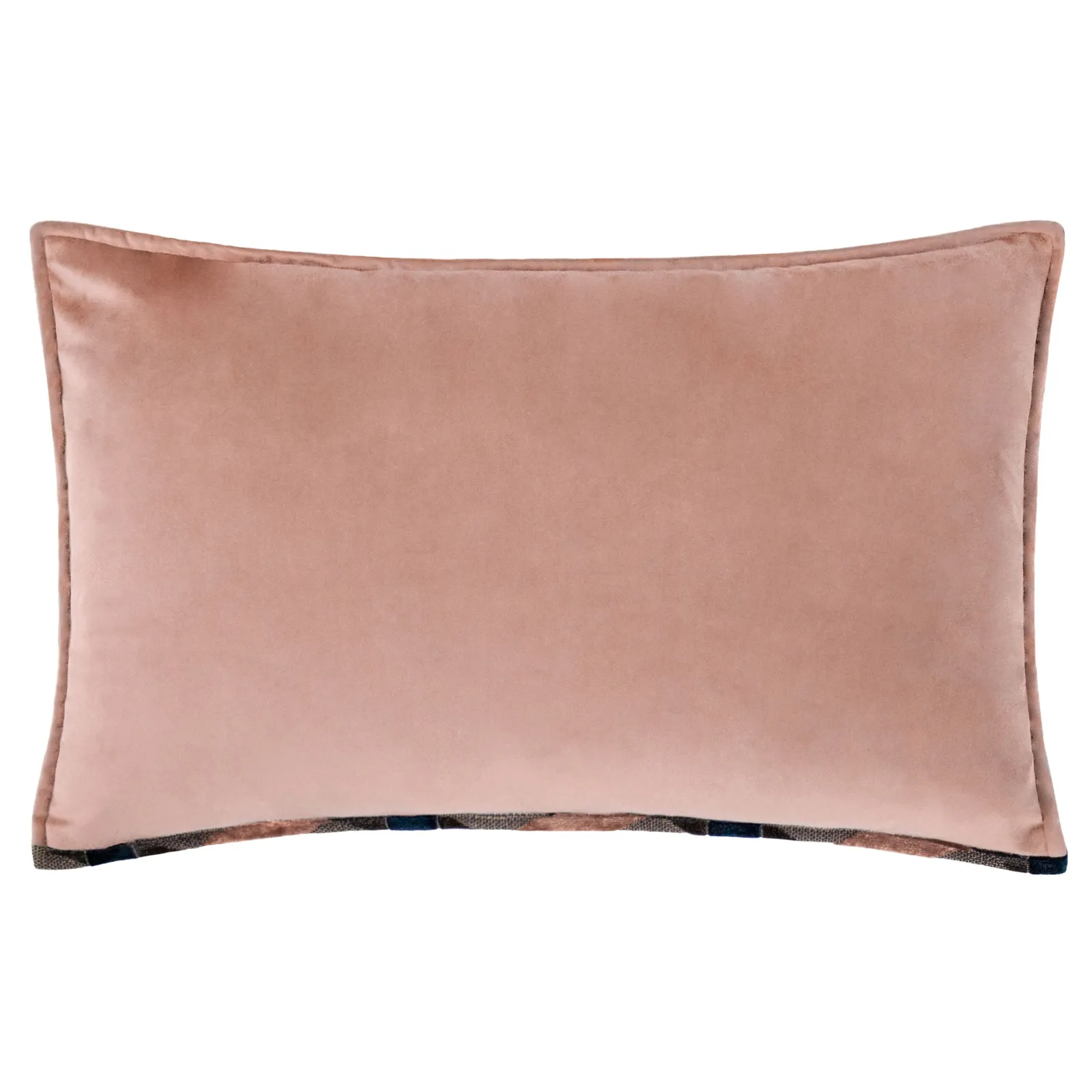 Paoletti Delano Geometric Velvet Cushion in Pink 3