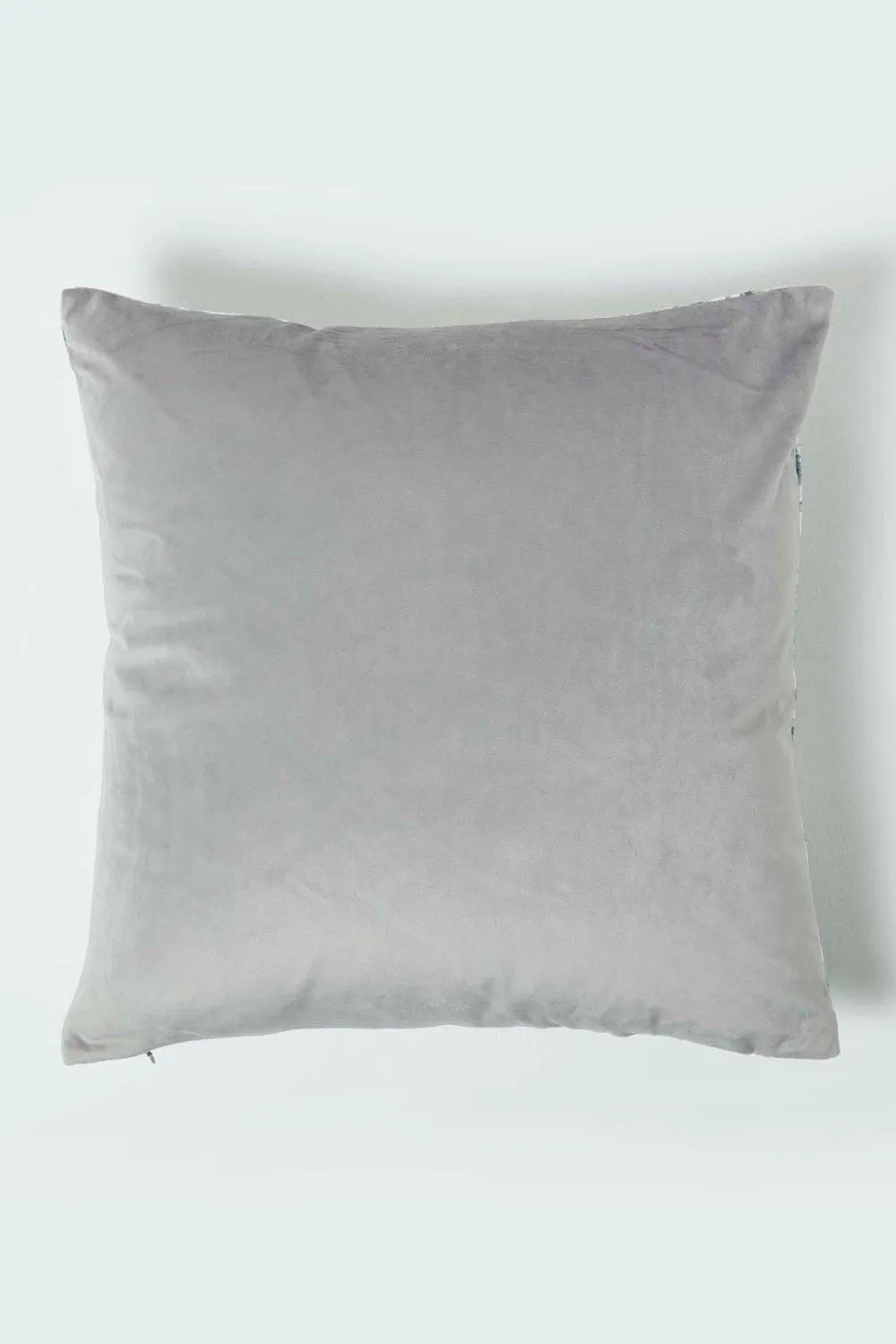 Homescapes Floral Garden Green Velvet Cushion 46 x 46 cm 2