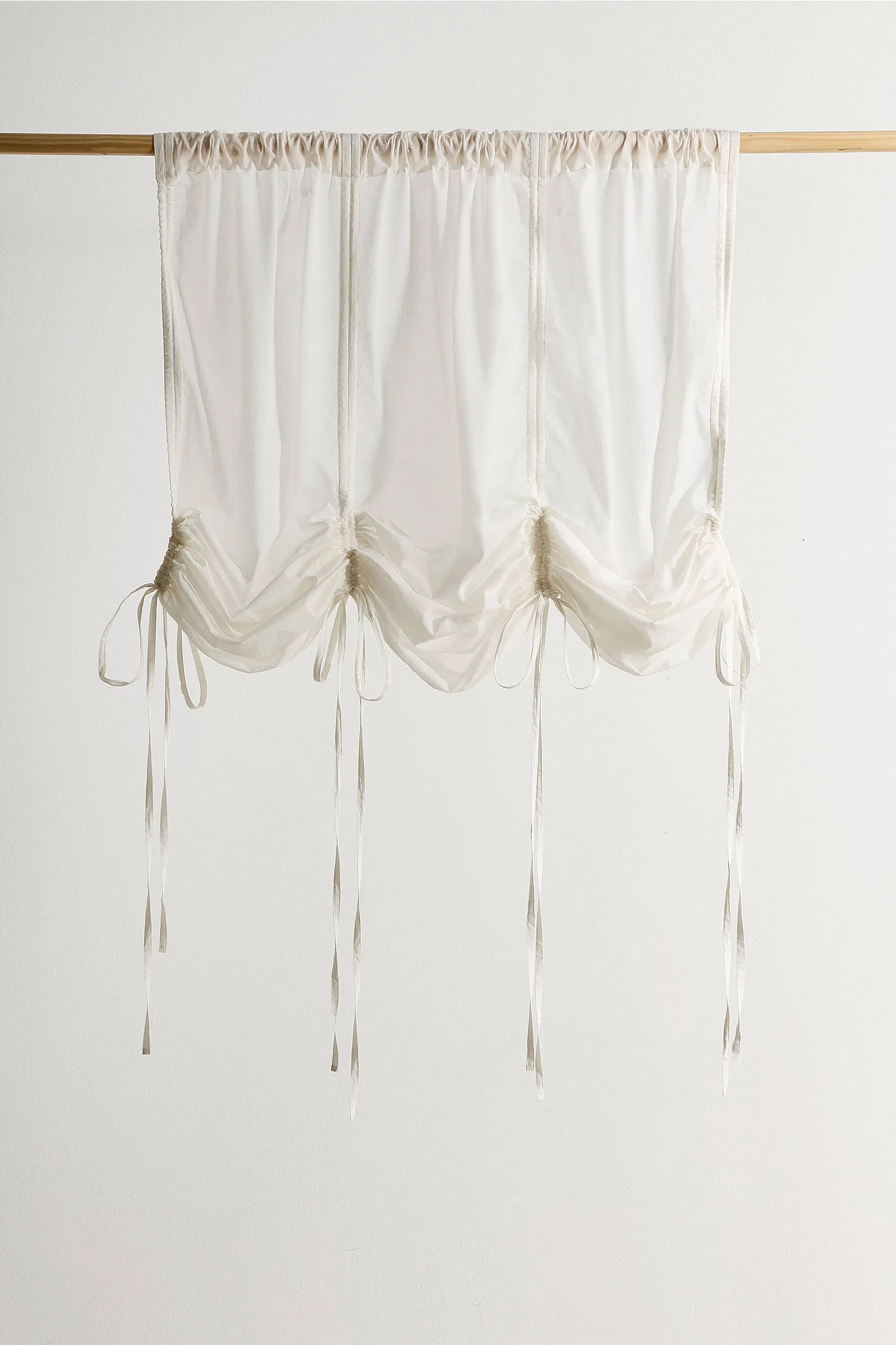 White Valance Tie Bow Curtain - White 2