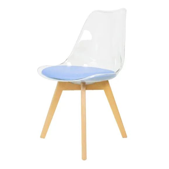 Fusion Living Soho Clear Plastic Dining Chair with Squared Legs 2