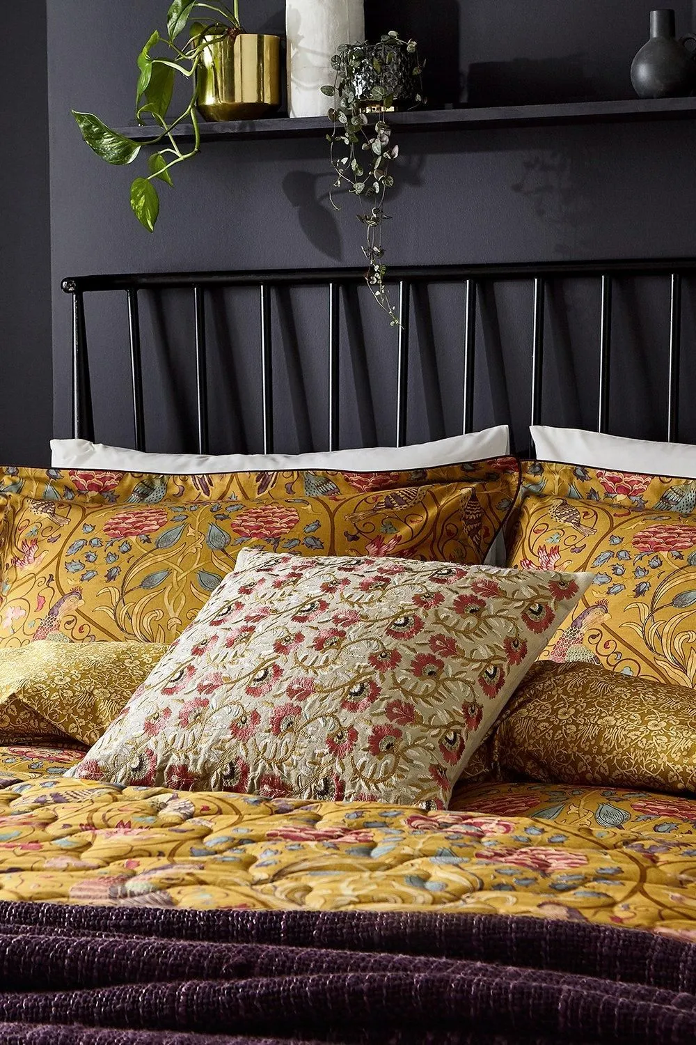 Morris & Co 'Seasons By May' Cotton Percale Duvet Cover Set in Mustard 2