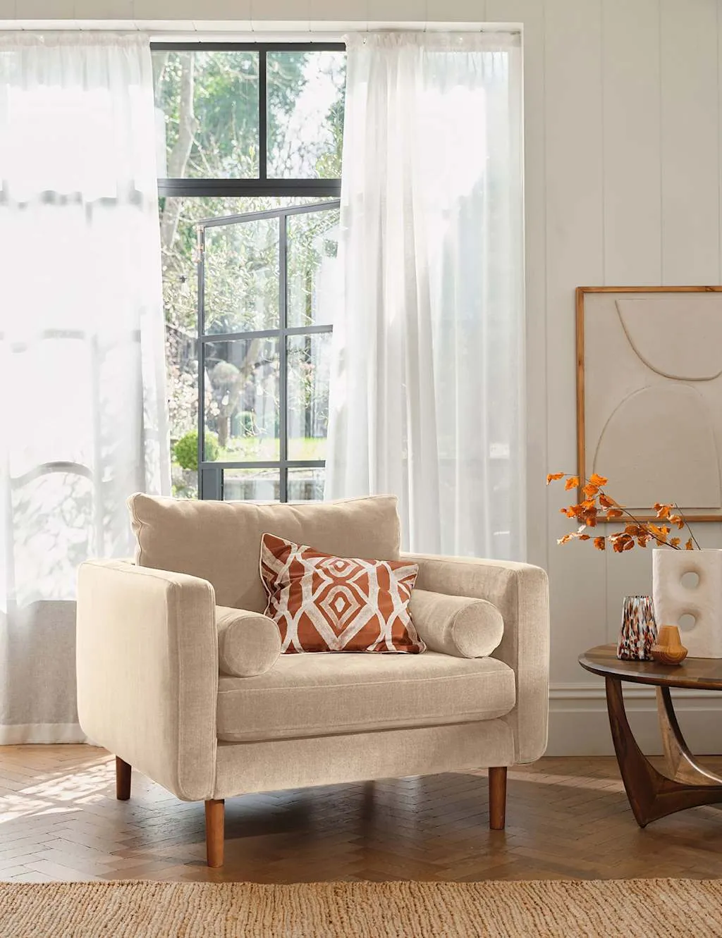 BARKER AND STONEHOUSE Moore Chenille Snuggle Chair Neutral