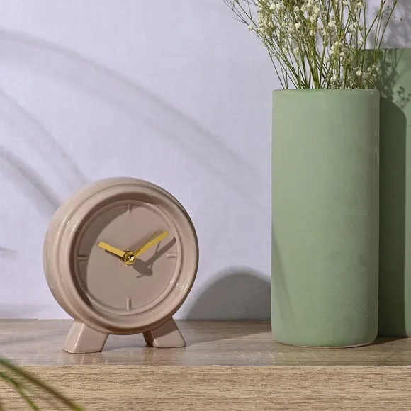 Interval Ceramic Round Mantel Clock