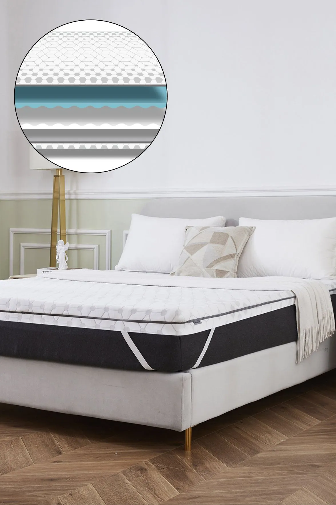 Ezysleep All Seasons Memory Foam Mattress Topper in White