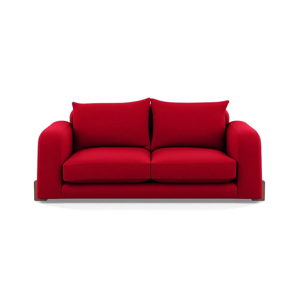 Heal's Nuvola 3 Seater Sofa Melton Wool Red Oxide Walnut Stained Feet 1