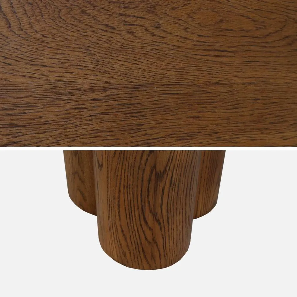 sweeek 8-seater oval dining table, rubberwood & oak veneer in Dark Brown 6