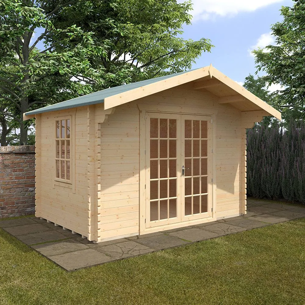 Buttercup Farm 8x12w The Lotherton Plus 44mm Cabin - L235 x W355 x H271.9 cm in Natural 2