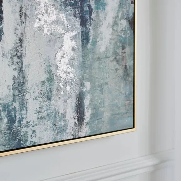 Blue Abstract Framed Canvas 2