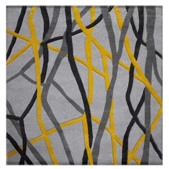 Mirage Reeds Abstract Wave Square Rug 5