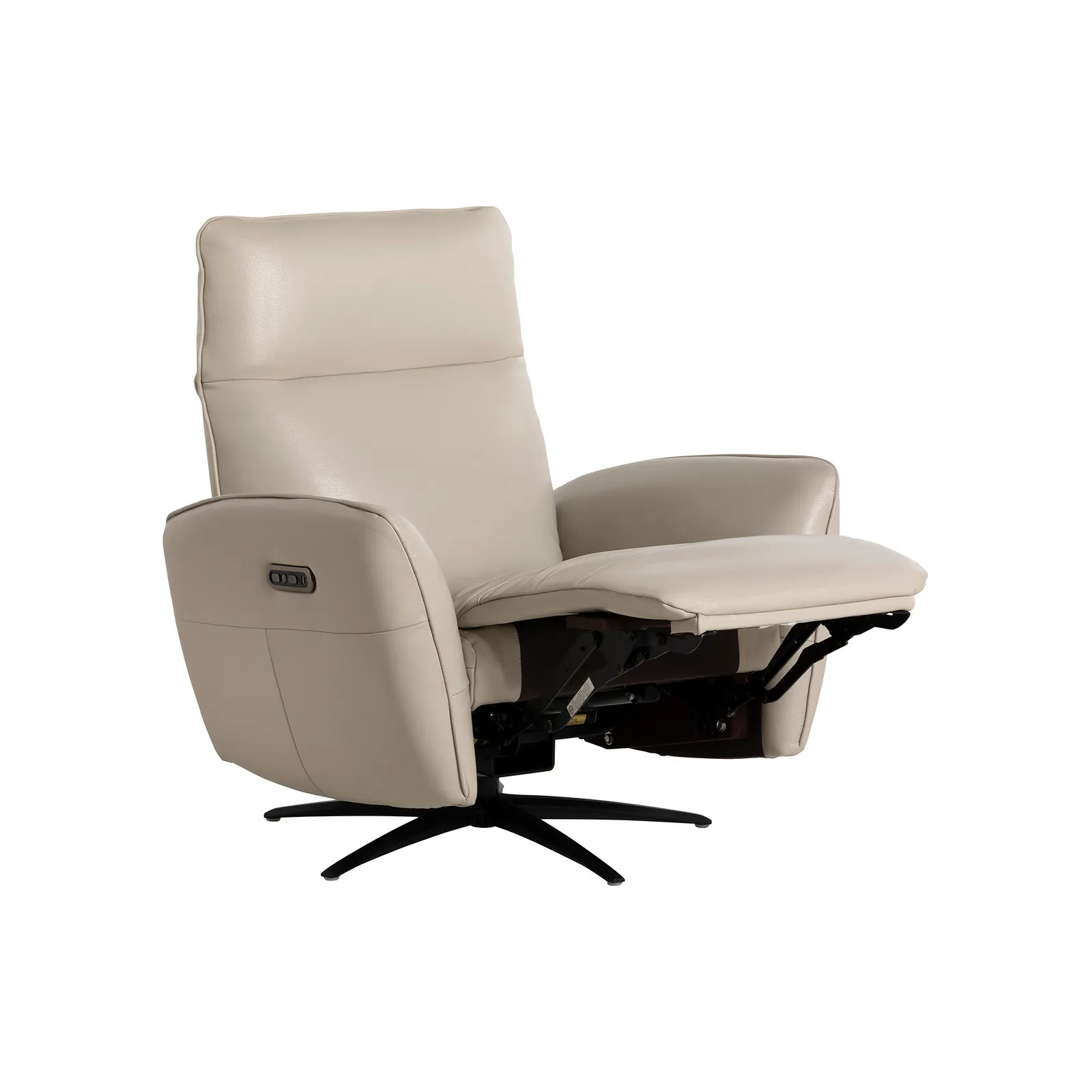 Rix Massage Power Recliner Chair, Neutral Leather | Barker & Stonehouse 3