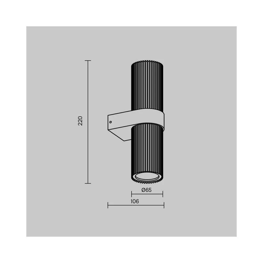 Netlighting Dynamics Modern Up & Down Wall Lamp Black 2xGU10 White Shade 2