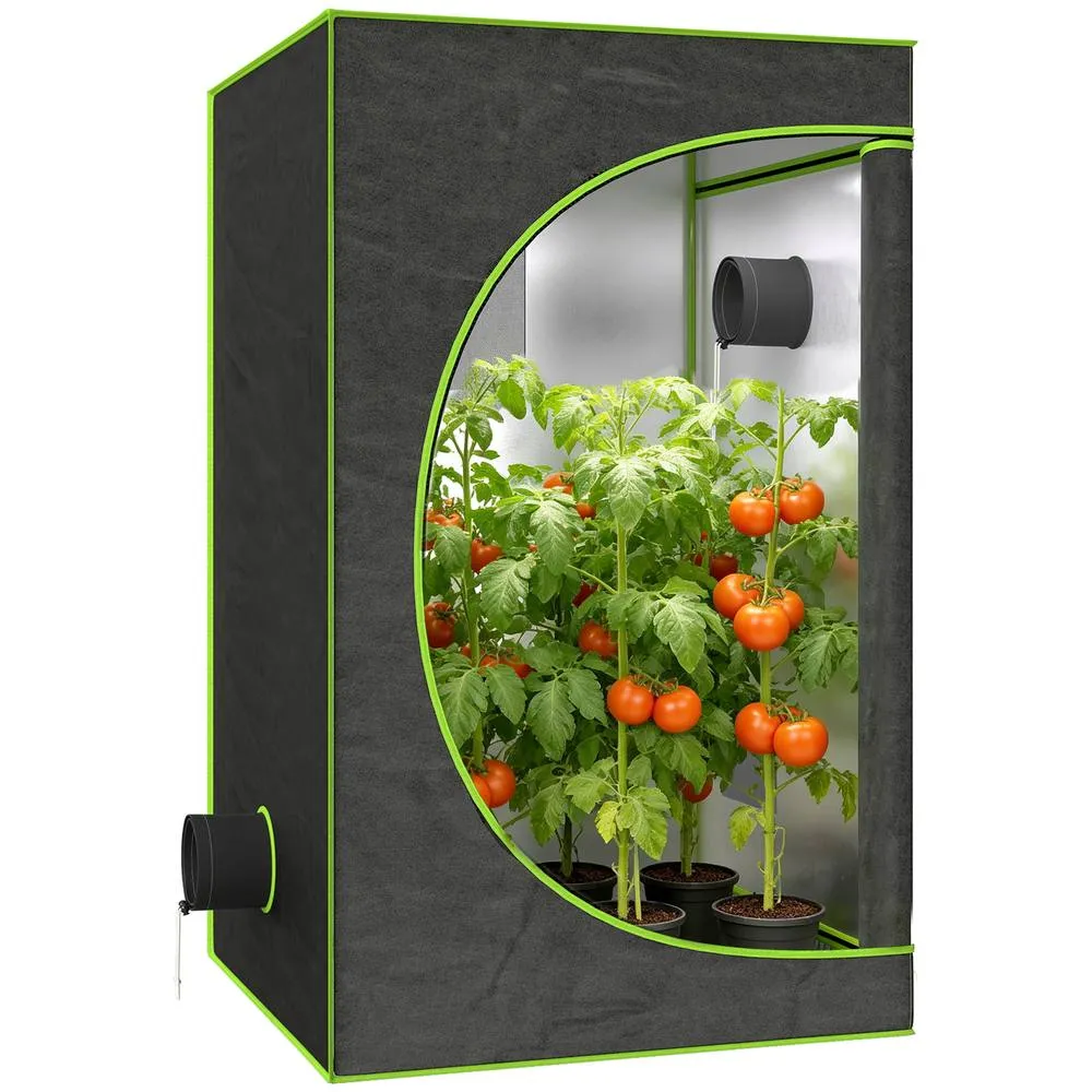 OUTSUNNY Grow Tent, Reflective Mylar Hydroponic Growing Tent, Black 2