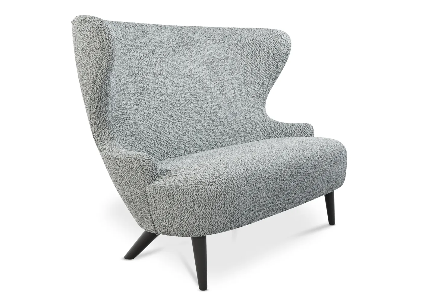 Tom Dixon Wingback Micro Sofa Grey Wool Black Legs
