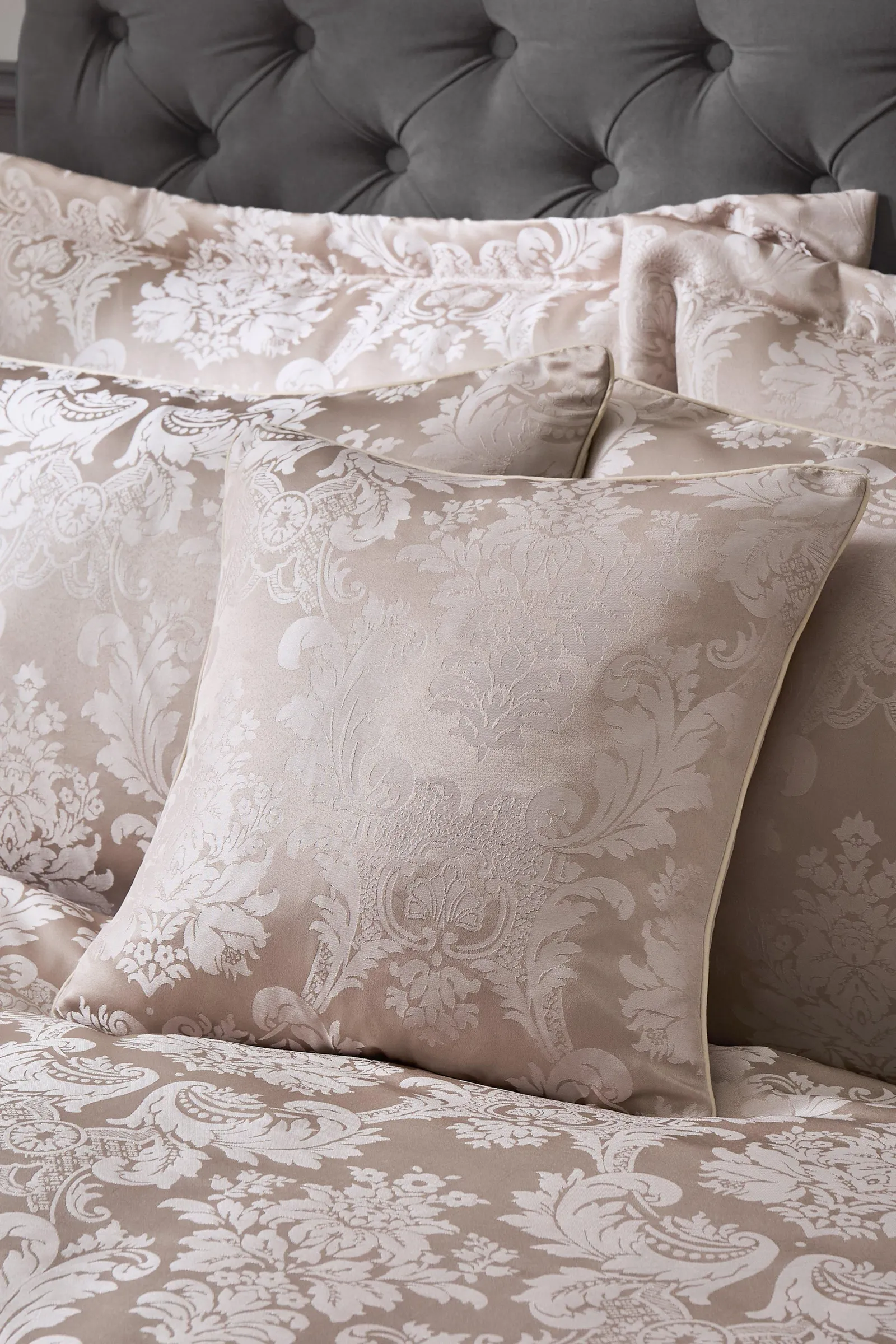 Catherine Lansfield 'Damask Jacquard' Cushion in Gold