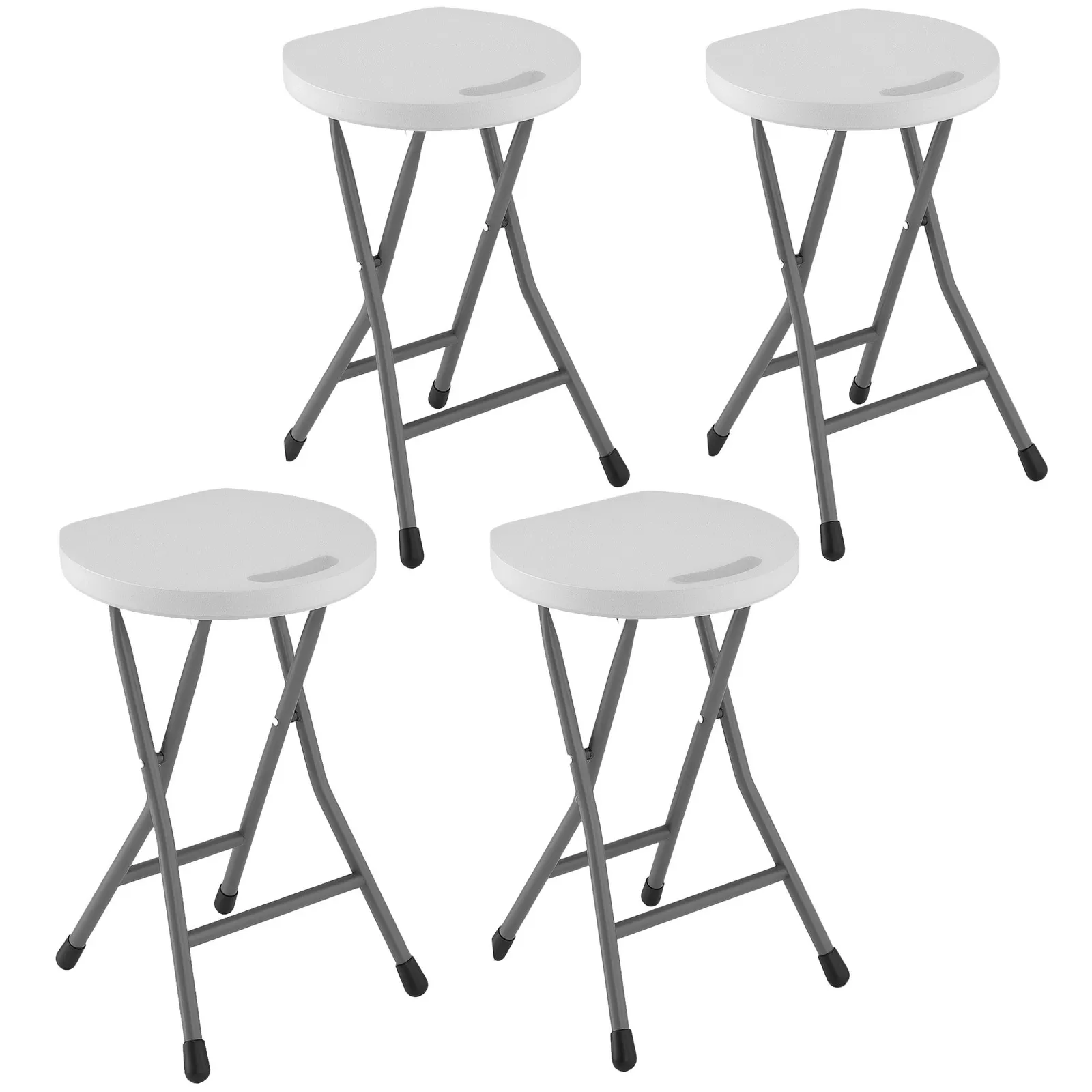 OUTSUNNY Folding Stool Set of 4, Decorative Garden Stool Set, White 2