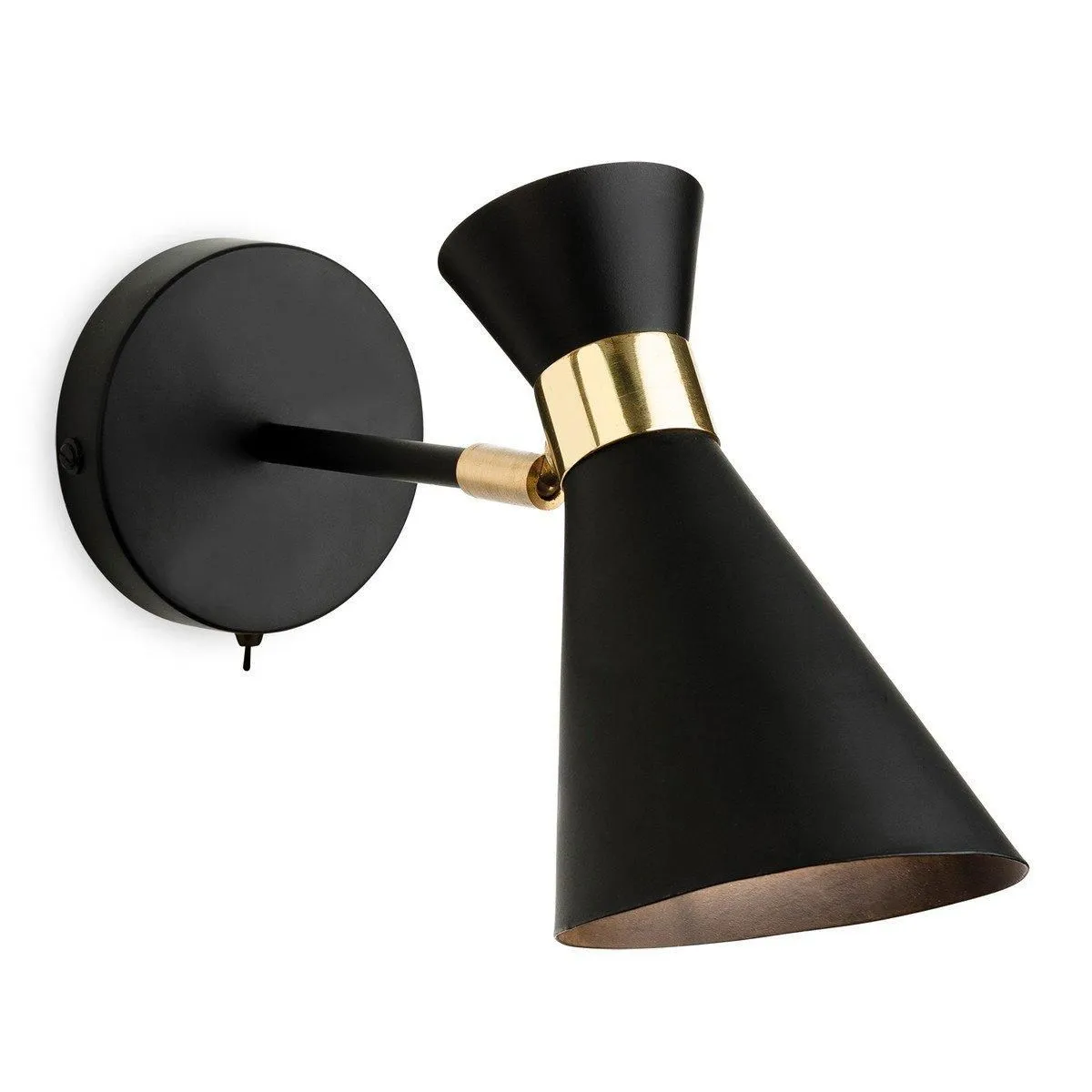 Netlighting Ohio 1 Light Indoor Wall Light (Switched) Black Brass E27