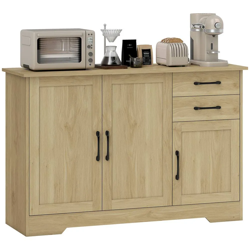 HOMCOM Sideboard with Soft-Close Doors, Modern Storage Cabinet Natural 2