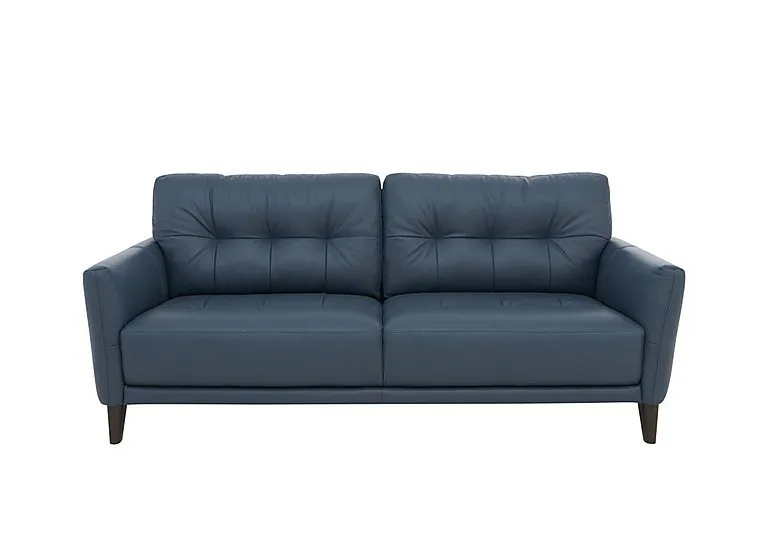 Uno Leather 3 Seater Sofa - BV Ocean Blue