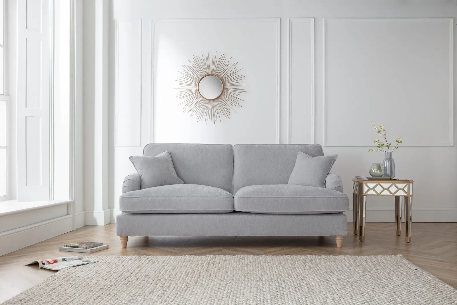The Great Sofa Company Orla 3 Seater Sofa Manhattan Navy in Light Grey 1