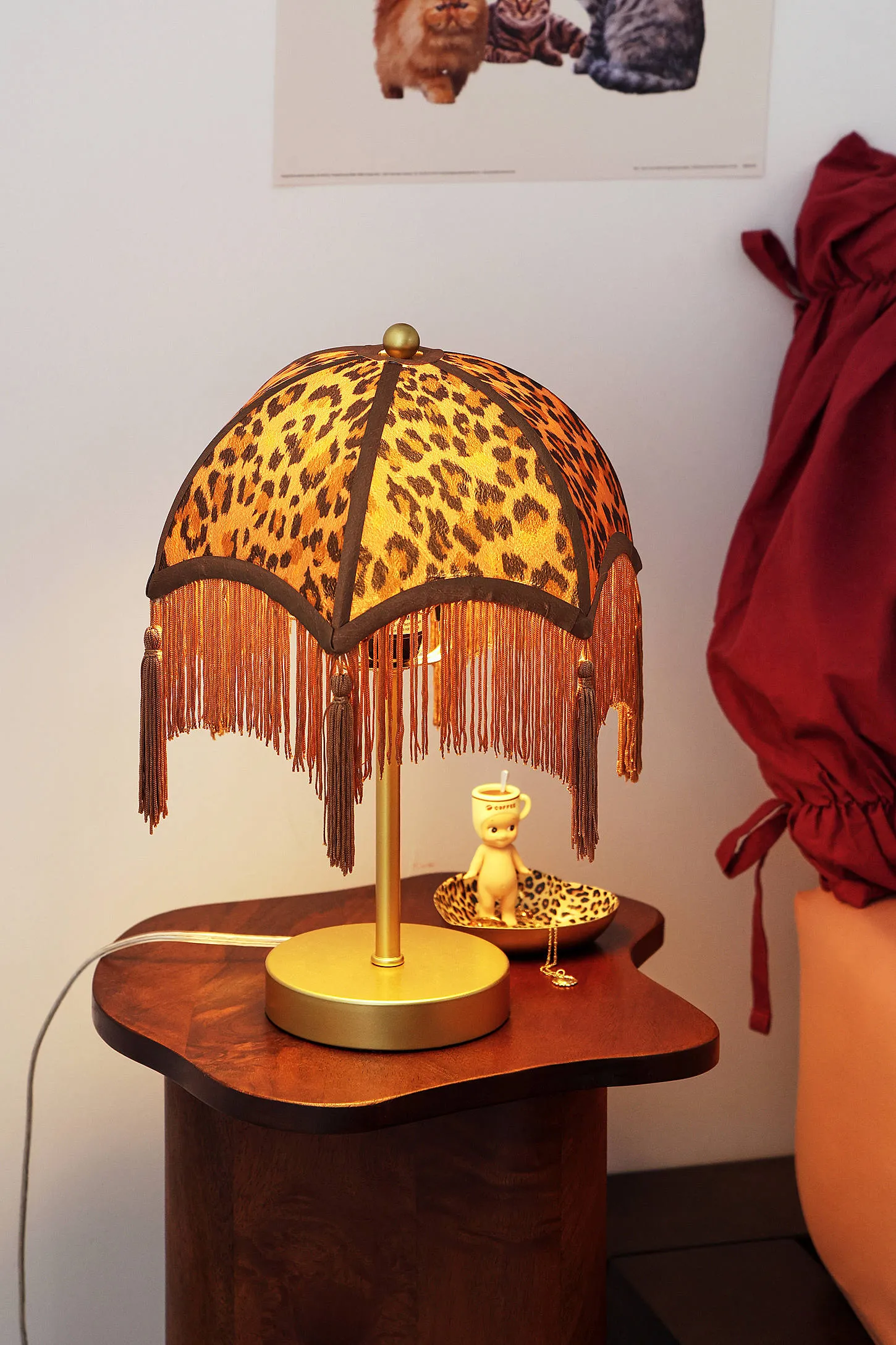 Leopard Print Modern Tassel Table Lamp - Brown 2