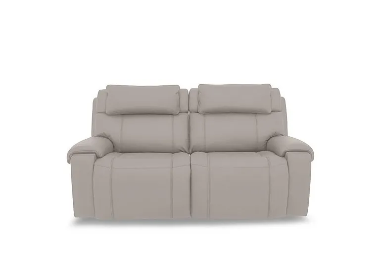 Hollywood Leather 3 Seater Power Recliner Sofa with Power Headrests and Storage Arms - Silver Grey