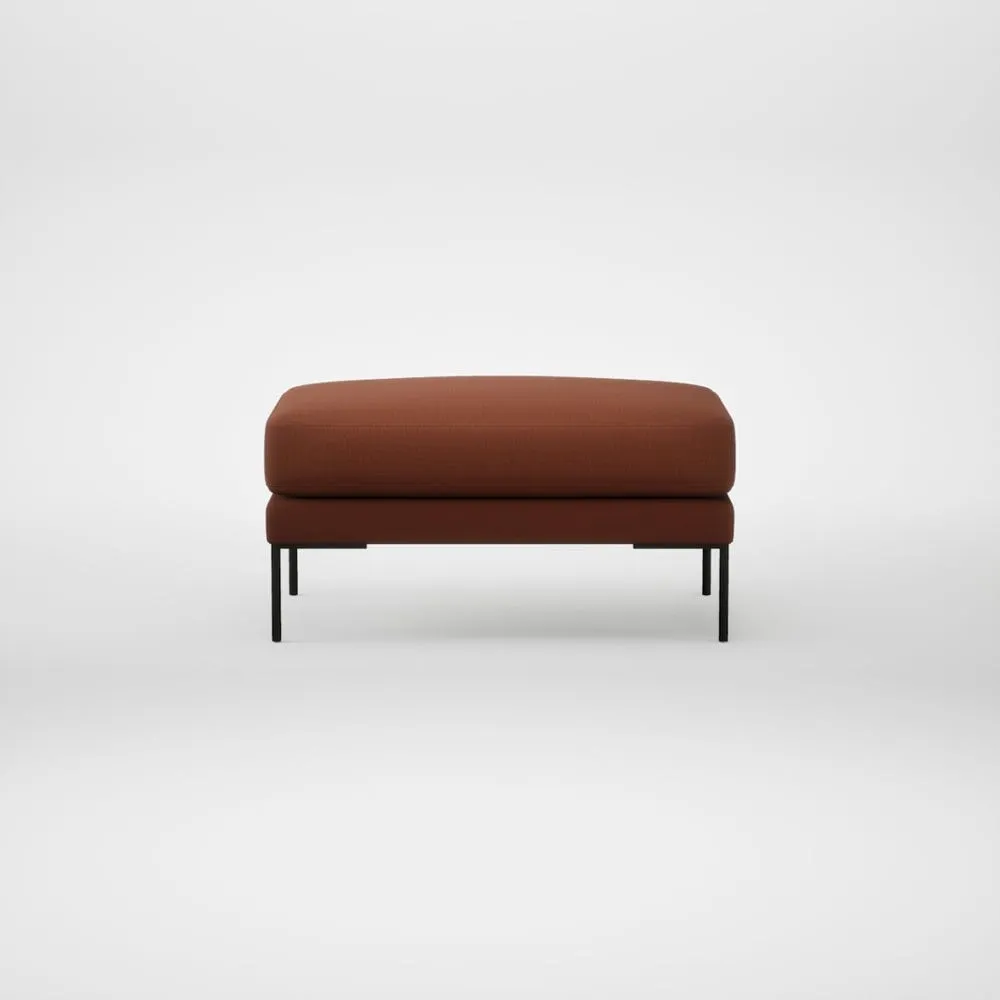 Heal's Torrington Ottoman Smart Cotton Linen Rust Black Feet 2