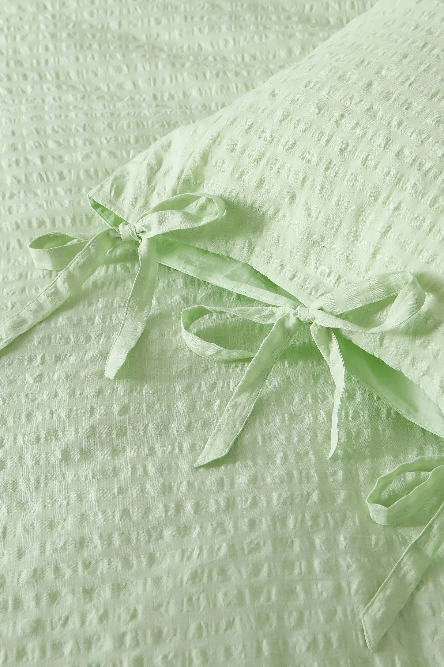 Sage Seersucker Duvet Set - Green 3