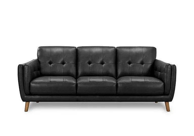 Soren 3 Seater 3 Cushion Leather Sofa - Sofas and Armchairs