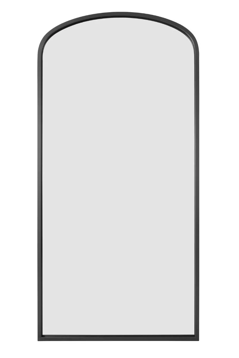 MirrorOutlet Black Metal Framed Arched Garden Wall Mirror 67"x33" (170x85CM) 3