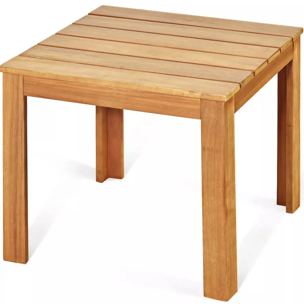 Costway Outdoor Acacia Wood Side Table Patio Square End Table with Oil Finished in Natural 6