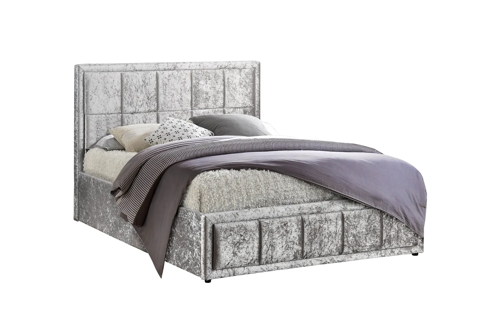 Birlea Fabric Ottoman Bed Frame Storage Hannover Gas Lift in Metallic Silver 5