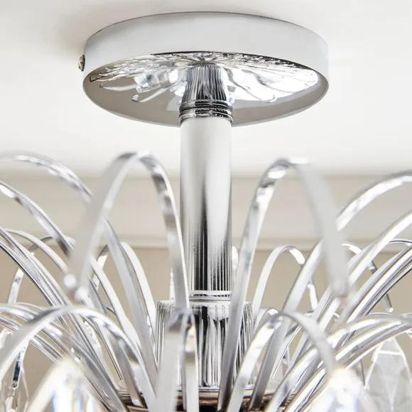 Parla Chrome Semi Flush Ceiling Light 4