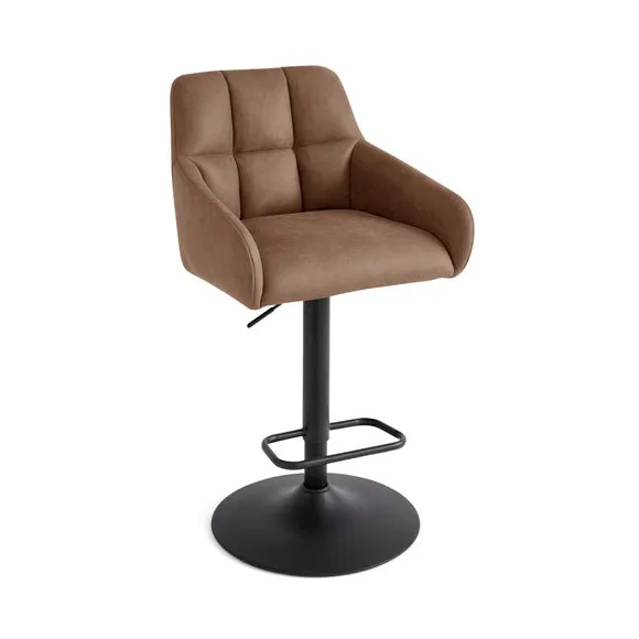Jase Adjustable Height Barstool, Faux Leather 5