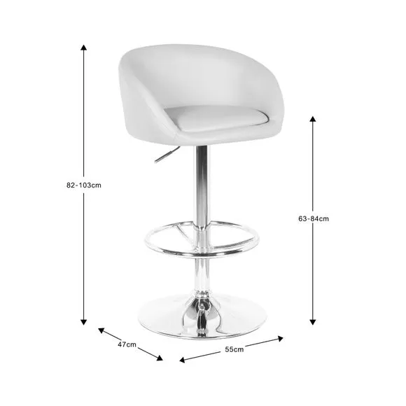 Apollo Adjustable Height Swivel Bar Stool, Faux Leather 4