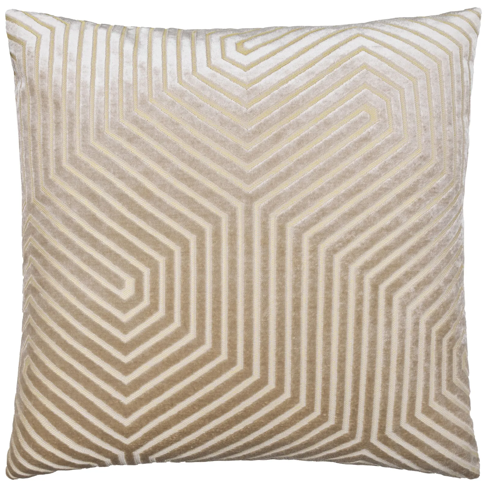 Paoletti Evoke Cut Velvet Cushion in Natural 2