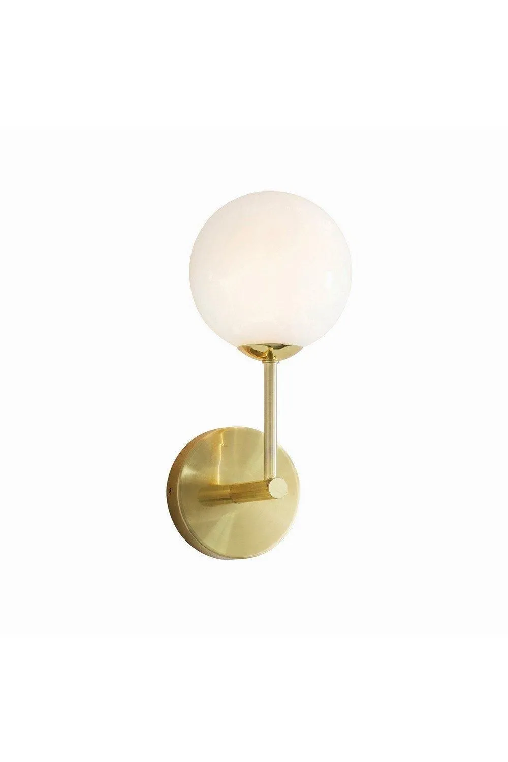 Netlighting Otto Wall Satin Brushed Gold Effect Plate & Gloss Opal Glass 1 Light Dimmable IP20 G9