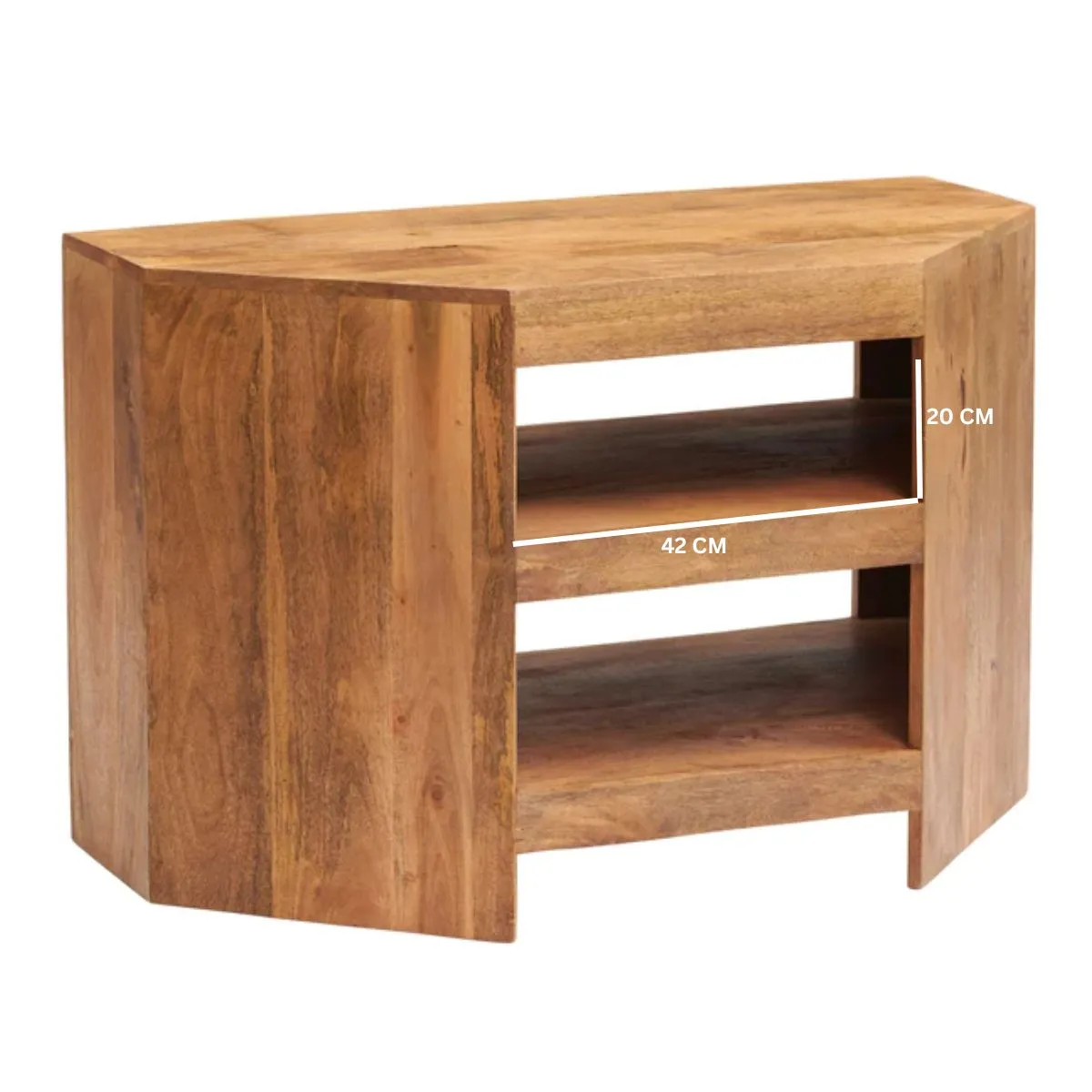 IH Design Duvid Light Mango Corner TV Cabinet in Brown 4