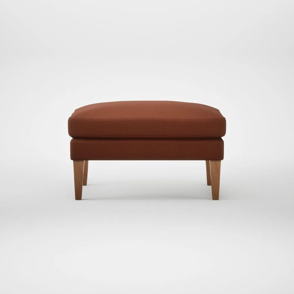 Heal's Wallis Ottoman Smart Cotton Linen Rust Natural Feet 1