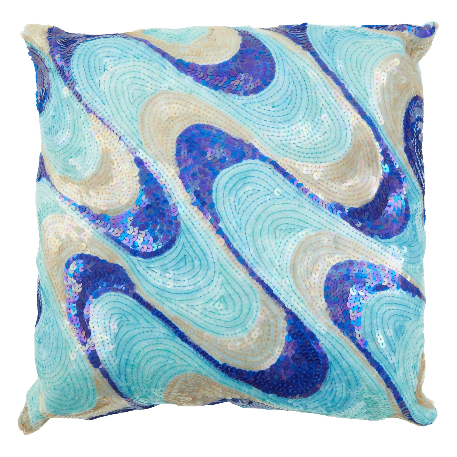 Orsina Diva Sequins Cushion in Blue